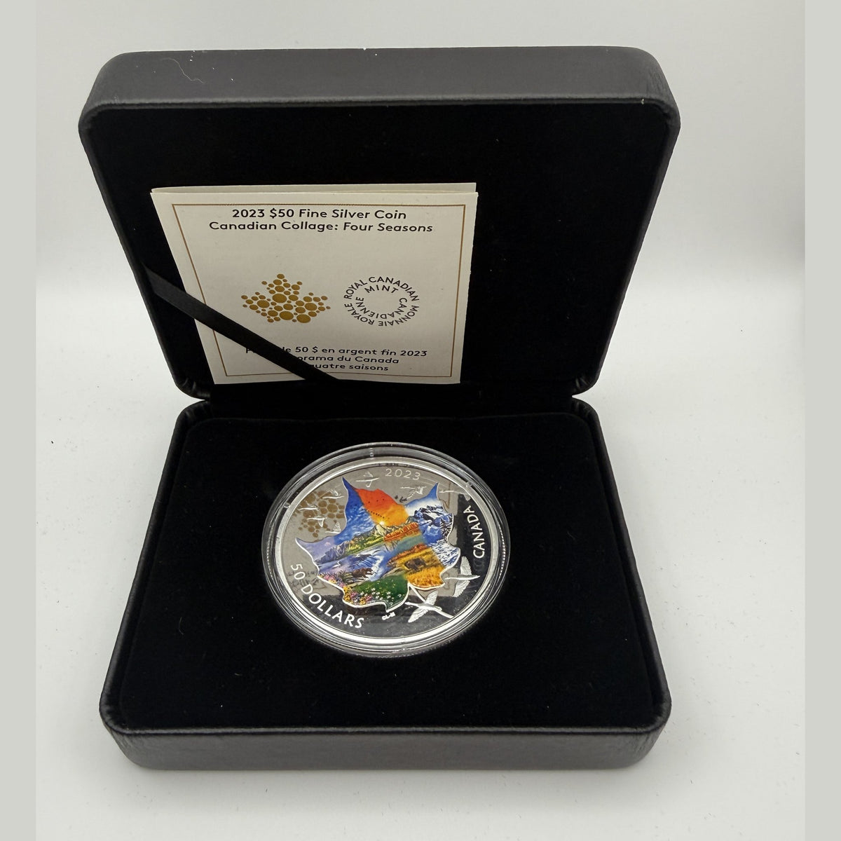 2023 Canadian Collage Four Seasons 3 oz silver coin – back
