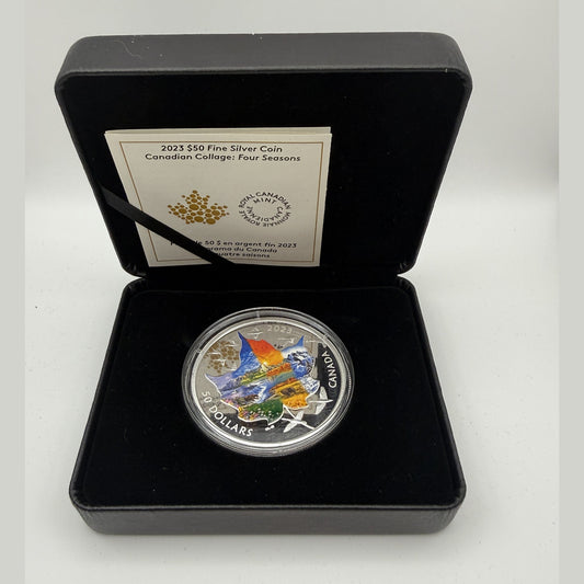 2023 Canadian Collage Four Seasons 3 oz silver coin – back