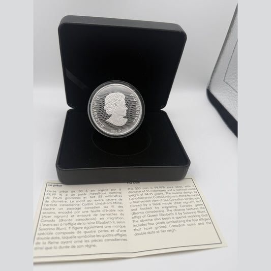2023 Canadian Collage Four Seasons 3 oz silver coin – front
