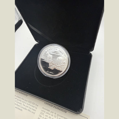2025 Mustang Country by Robert Bateman silver coin – back