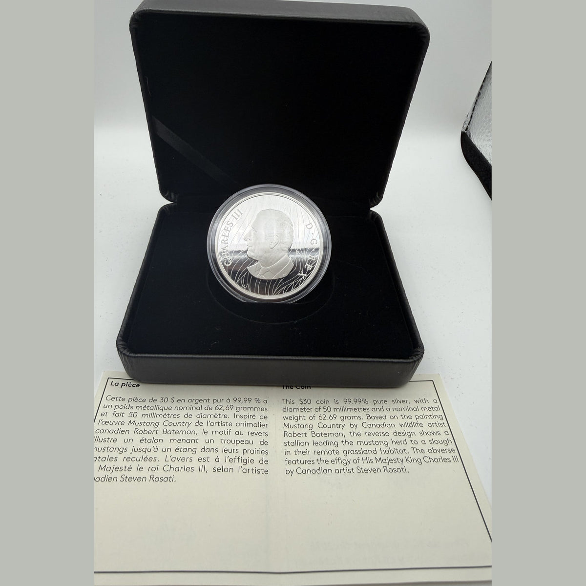 2025 Mustang Country by Robert Bateman silver coin – front