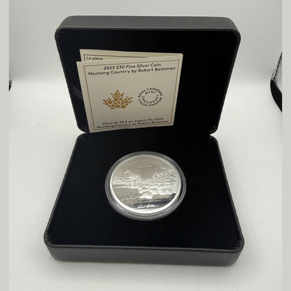 2025 Mustang Country by Robert Bateman silver coin – detail