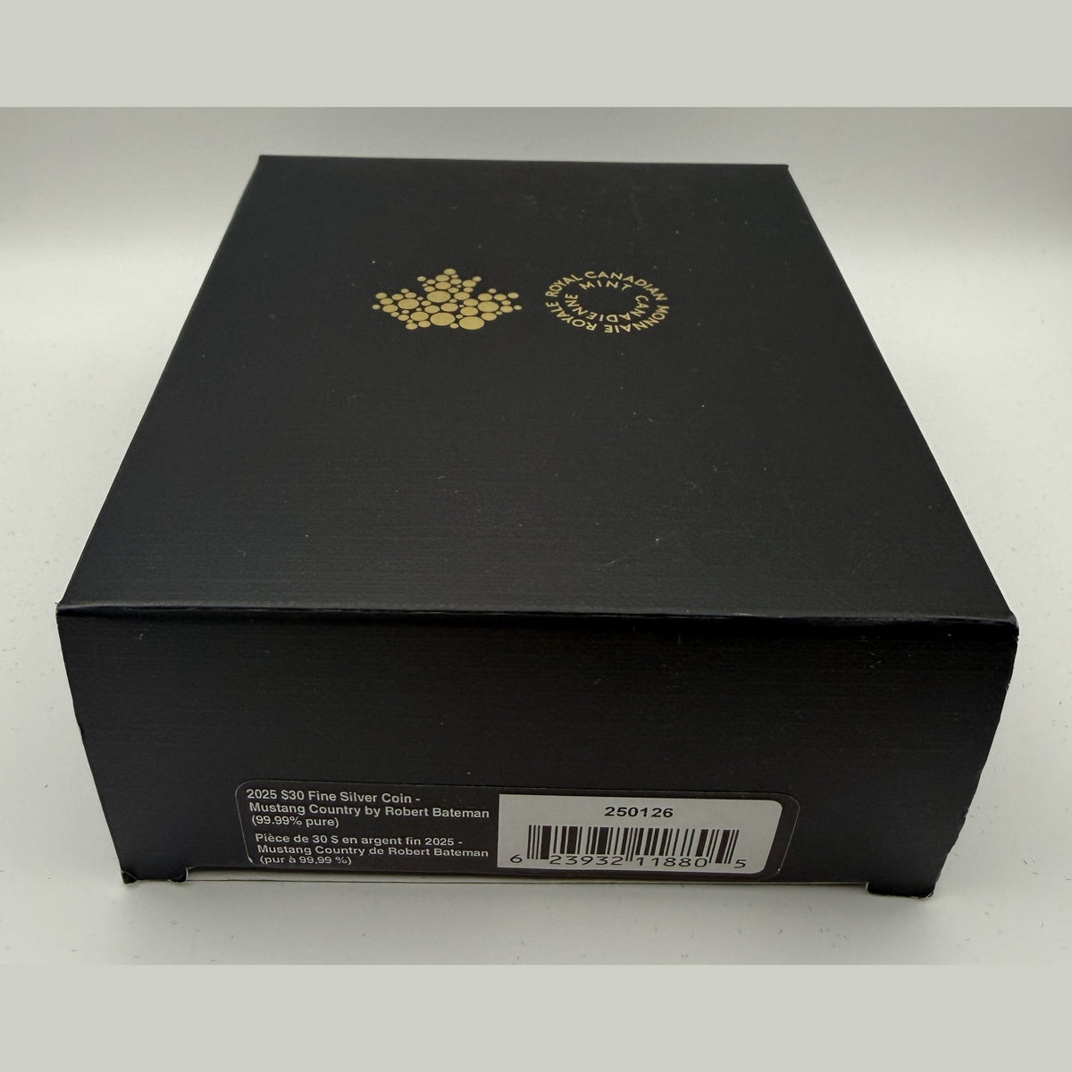 2025 Mustang Country by Robert Bateman silver coin – packaging