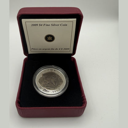 2009 Tyrannosaurus Rex $4 fine silver coin - detail