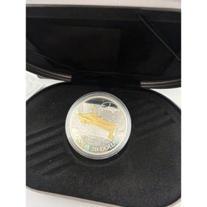 2003 Canada $20 Sterling Silver Coin – Transportation Series: HMCS Bras d'Or Hydrofoil, Selective Gold Plating & Hologram