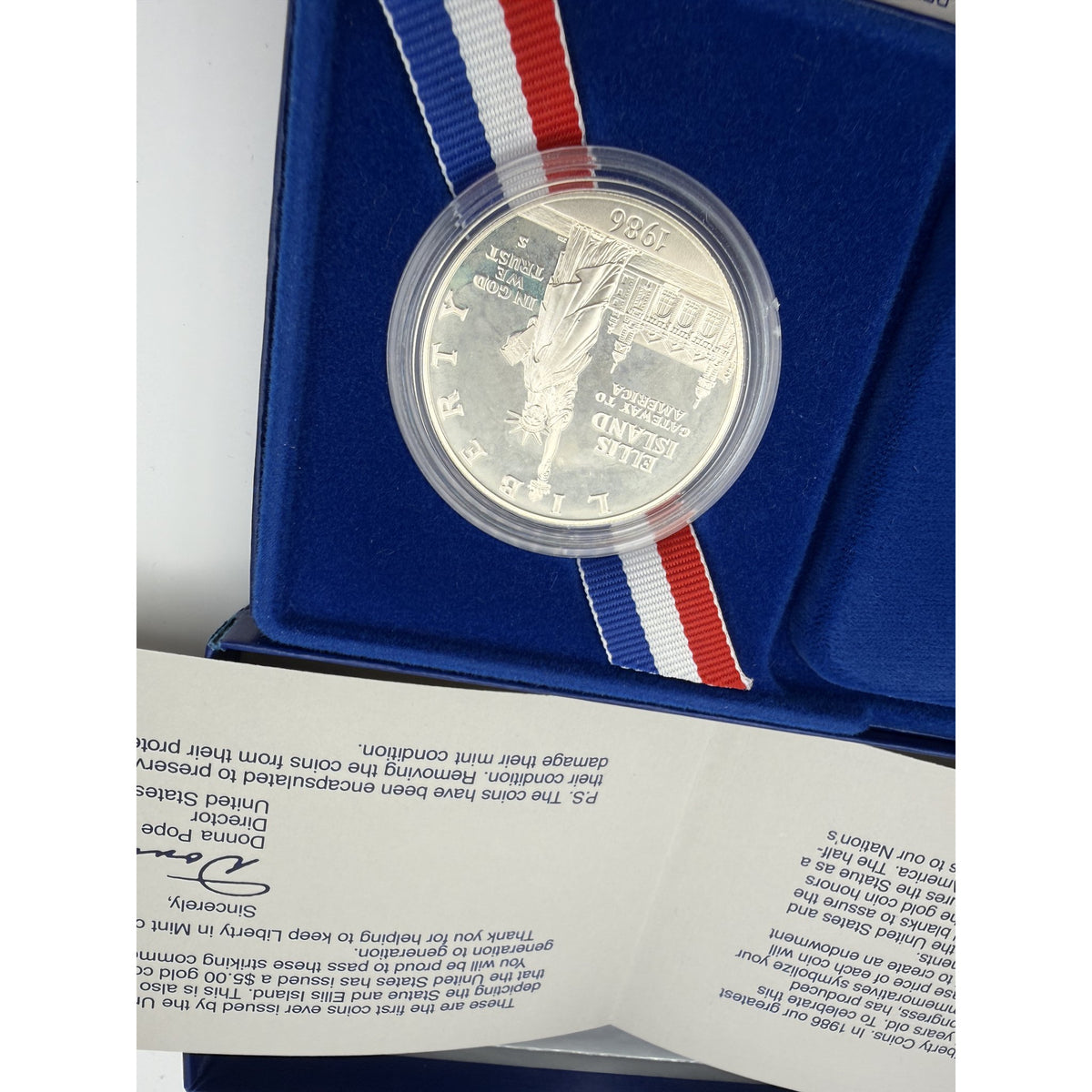 1986-S Statue of Liberty Proof Silver Dollar - front