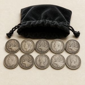 Canadian 80% Silver Quarter Bundle – 10 Coins (1937–1966)