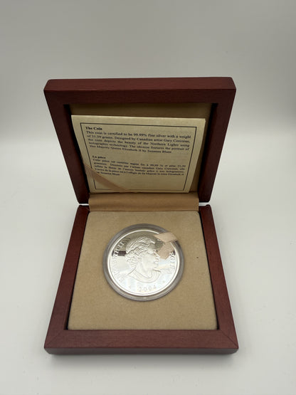 2004 Canada $20 Natural Wonders Aurora Borealis hologram fine silver coin